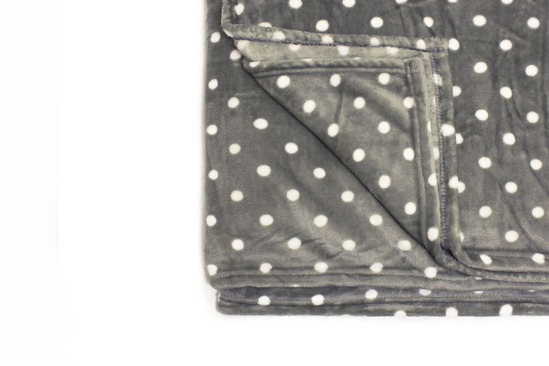 plaid pile grigio pois